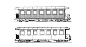 Ferro Train 701-214 - Austrian BBÖ Cah/s 714- MzB 1908-7 windows,wooden sides